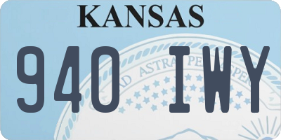 KS license plate 940IWY