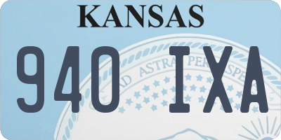 KS license plate 940IXA