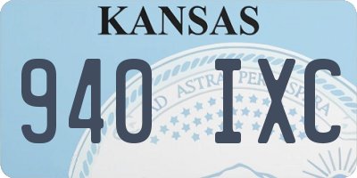 KS license plate 940IXC