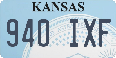 KS license plate 940IXF