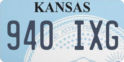 KS license plate 940IXG