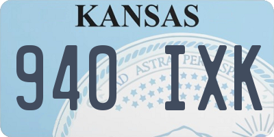 KS license plate 940IXK