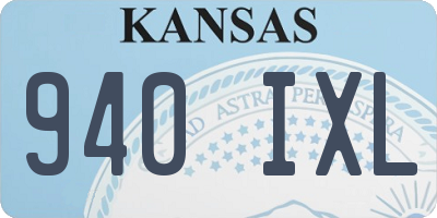 KS license plate 940IXL