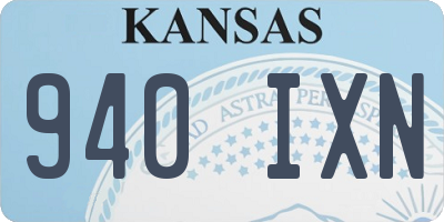 KS license plate 940IXN
