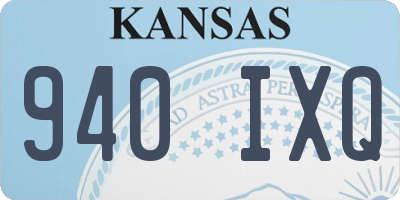 KS license plate 940IXQ