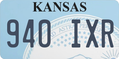 KS license plate 940IXR