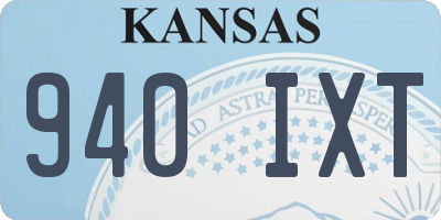 KS license plate 940IXT