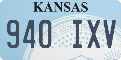 KS license plate 940IXV
