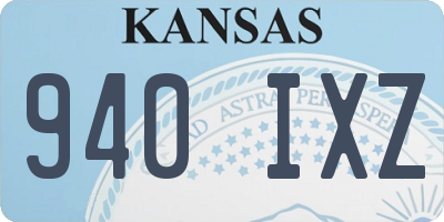 KS license plate 940IXZ
