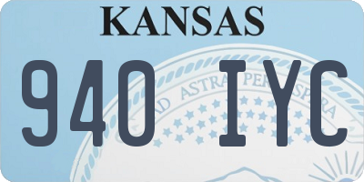 KS license plate 940IYC