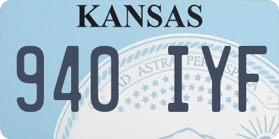 KS license plate 940IYF