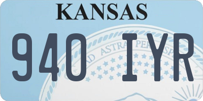 KS license plate 940IYR