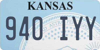 KS license plate 940IYY