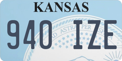KS license plate 940IZE