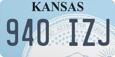 KS license plate 940IZJ