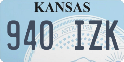 KS license plate 940IZK