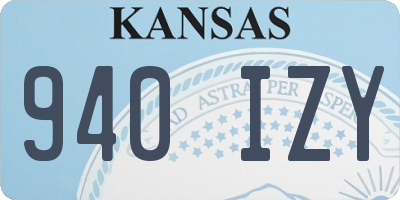 KS license plate 940IZY