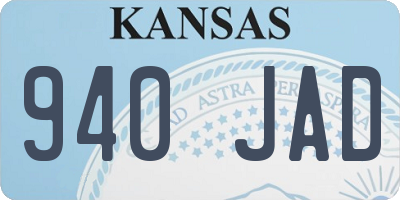 KS license plate 940JAD