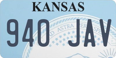 KS license plate 940JAV