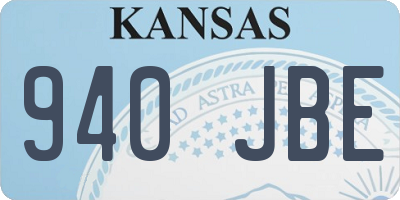 KS license plate 940JBE