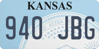 KS license plate 940JBG