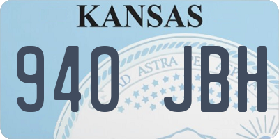 KS license plate 940JBH