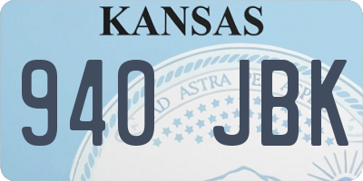 KS license plate 940JBK