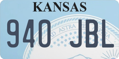 KS license plate 940JBL