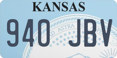 KS license plate 940JBV