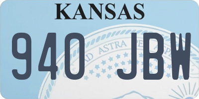 KS license plate 940JBW