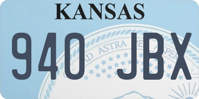 KS license plate 940JBX