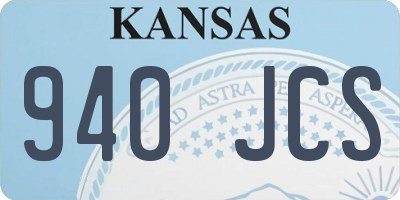 KS license plate 940JCS