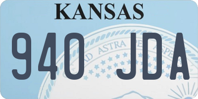KS license plate 940JDA
