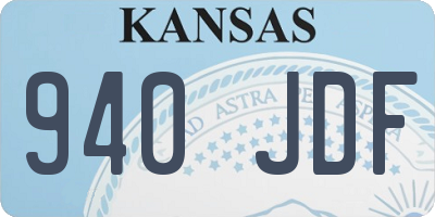 KS license plate 940JDF