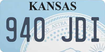 KS license plate 940JDI