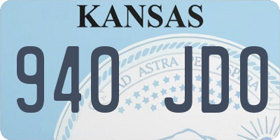 KS license plate 940JDO