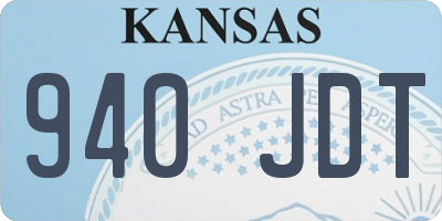KS license plate 940JDT