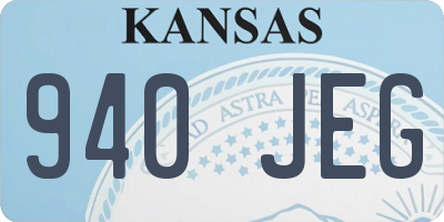 KS license plate 940JEG