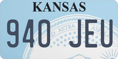 KS license plate 940JEU