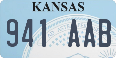 KS license plate 941AAB