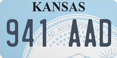 KS license plate 941AAD