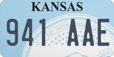 KS license plate 941AAE