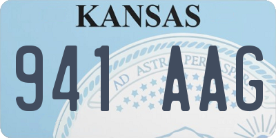 KS license plate 941AAG