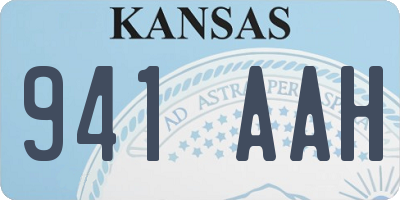 KS license plate 941AAH