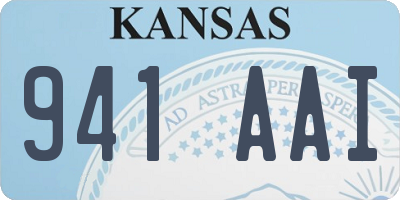 KS license plate 941AAI