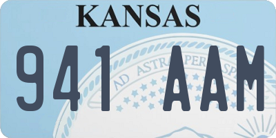 KS license plate 941AAM