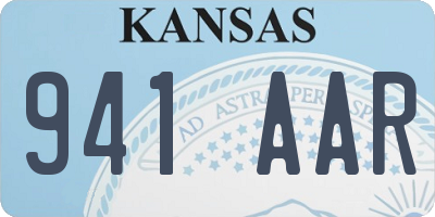 KS license plate 941AAR
