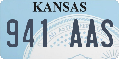 KS license plate 941AAS