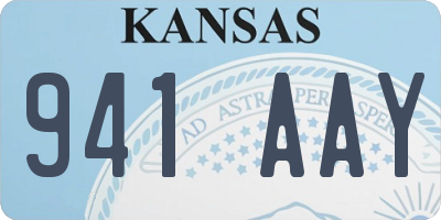 KS license plate 941AAY