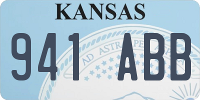 KS license plate 941ABB